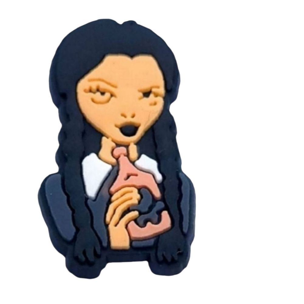 Wednesday Addams Croc Charm | Gothic Jibbitz Style Shoe Charms Accessory Fandom